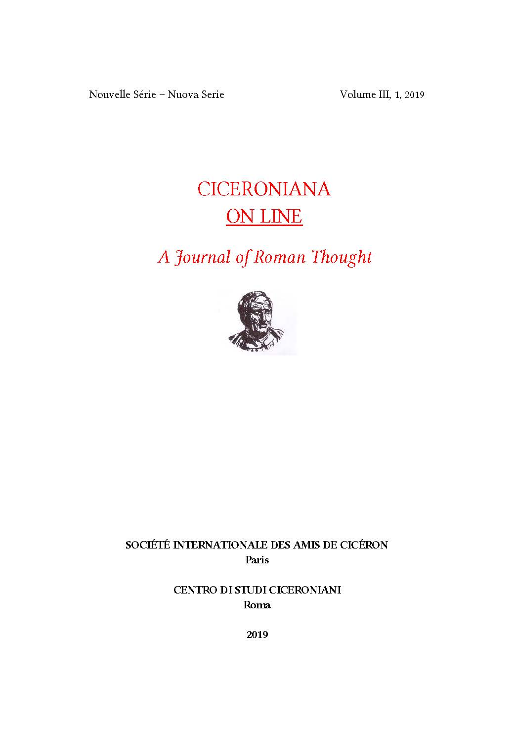 Cicerone Orazio E Il De Rerum Natura Un Rapportarsi In Consapevole Cicero Horace And De Rerum Natura An Unexpected Relationship Ciceroniana On Line