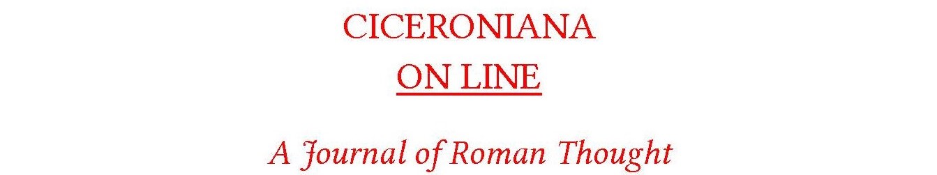 CICERONIANA ON LINE - A Journal of Roman Thought
