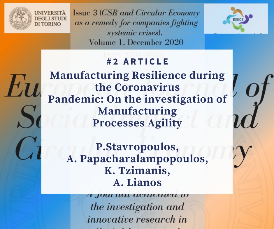 Manufacturing Resilience during the Coronavirus Pandemic: On the investigation Manufacturing Processes Agility